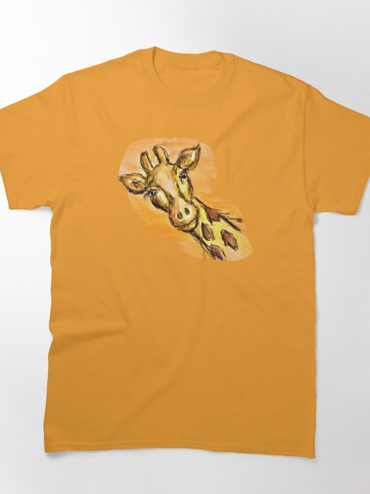 Giraffe watercolor fine art Classic T-Shirt